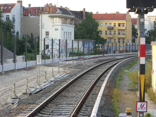 Der Gleisbau nördlich des Ostkreuzes