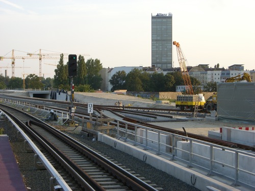 Der Gleisbau am südlichen Ende Ostkreuz