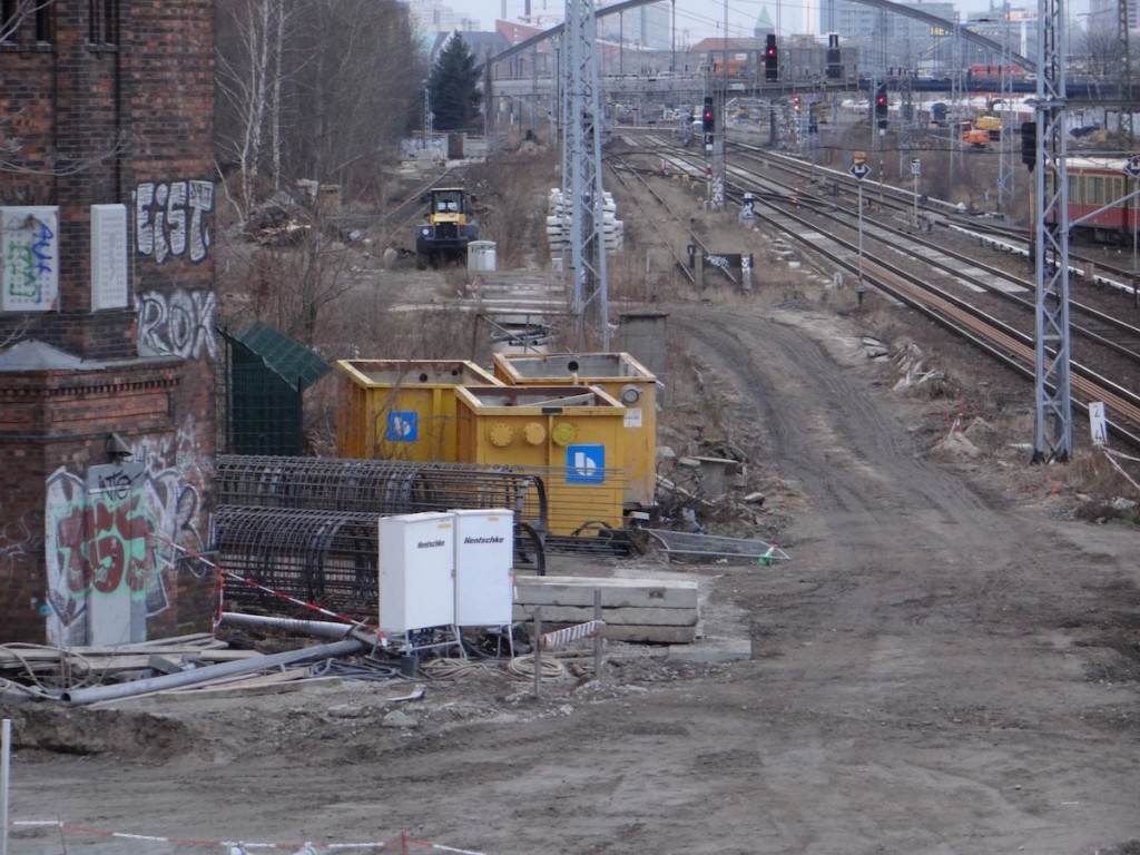 Blick auf der Trasse Richtung Warschauer Straße