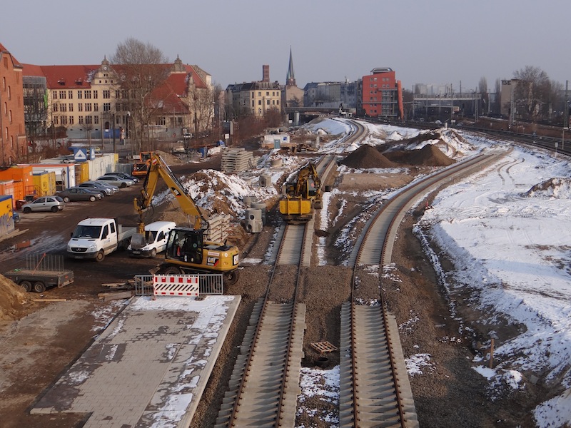 Neue S-Bahntrasse zum Bahnsteig Rn1