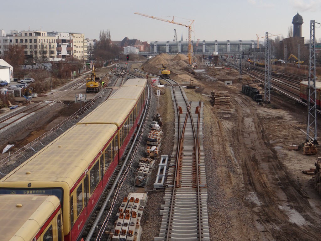 Gleisbau für das zweite S-Bahngleis