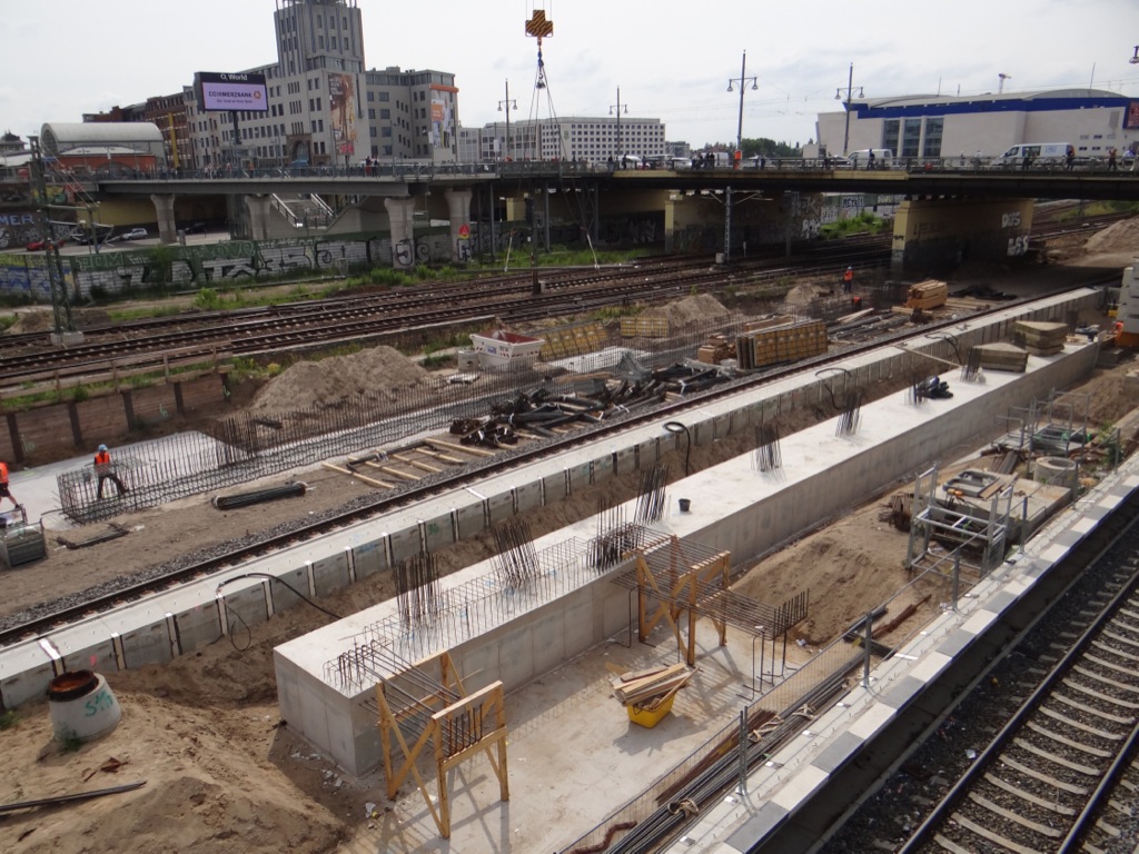 Baustellenübersicht Ostkreuz und Warschauer Straße Mitte Juni 2014